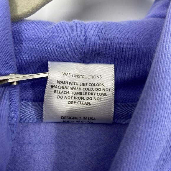 Shefit Cropped periwinkle fleece comfort hoodie Women size Small Pullover - Picture 6 of 8